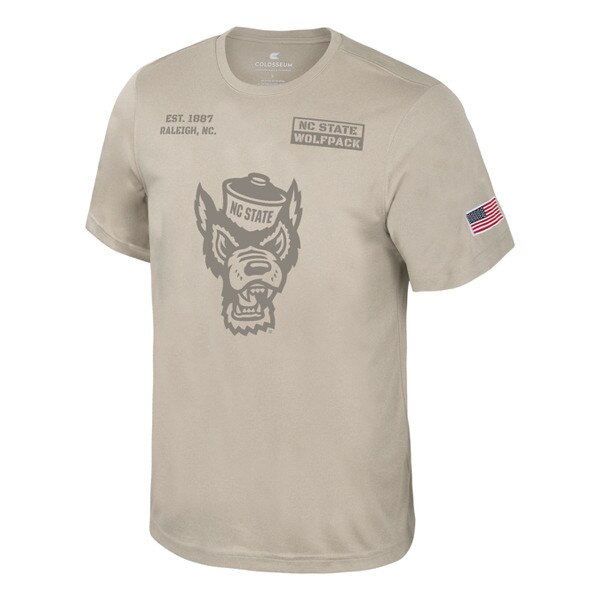 Tan Short Sleeve Poly Tee - Tonal W